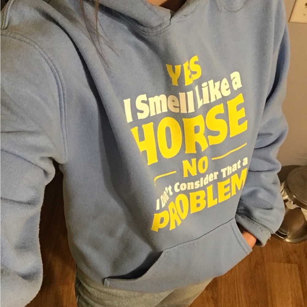 Baby Blue Hoodie Horse Lovers women’s size S